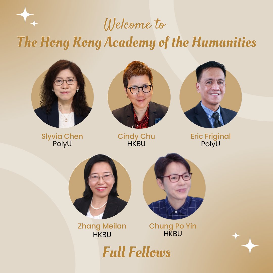HkHumanities's tweet photo. Congratulations and a warm welcome to our 5 new Fellows! 🎉📷We look forward to meeting you all in the coming AGM. 

Learn more about them and their #humanities research on the #HKAH website: https://t.co/WtVAlBt9PM https://t.co/U5AL8lOdKw