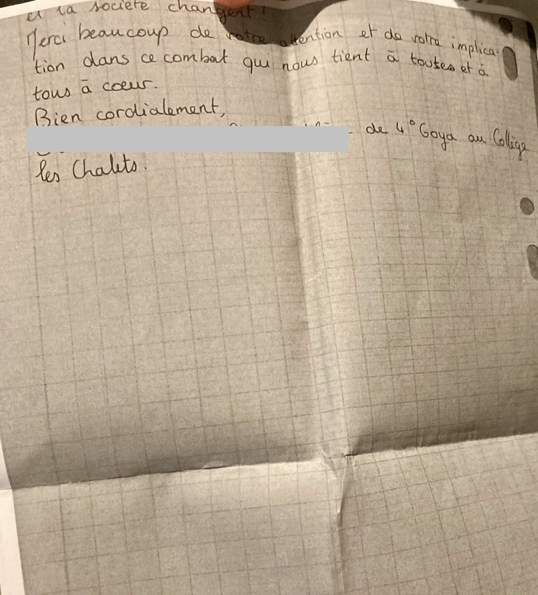 « Il reste encore beaucoup de travail pour que les règles ne soient plus un sujet tabou et que toutes les filles et femmes aient accès à des protections hygiéniques et des soins lorsqu'elles en ont besoin. »

→ Fierté de lire cette lettre écrite par une collégienne de 4ème, qui