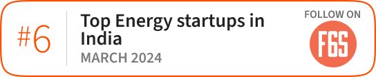 KevinHouston2's tweet photo. Delighted to be recognised as one of the Top energy start ups in India @f6s https://t.co/SGCnmi7z8l