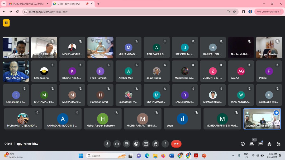 18/3/2024

Sesi Taklimat Program Pensijilan Kompetensi JKR 2024 bagi Kompetensi Mekanikal Pengurusan &amp; Kejuruteraan Woksyop diadakan dlm talian.

Taklimat ini dilaksanakan oleh BPMek bagi menyelaras permohonan semua pegawai &amp; kakitangan woksyop CKM negeri.

<a href="/IPJKR_Official/">JKR Malaysia Rasmi</a>