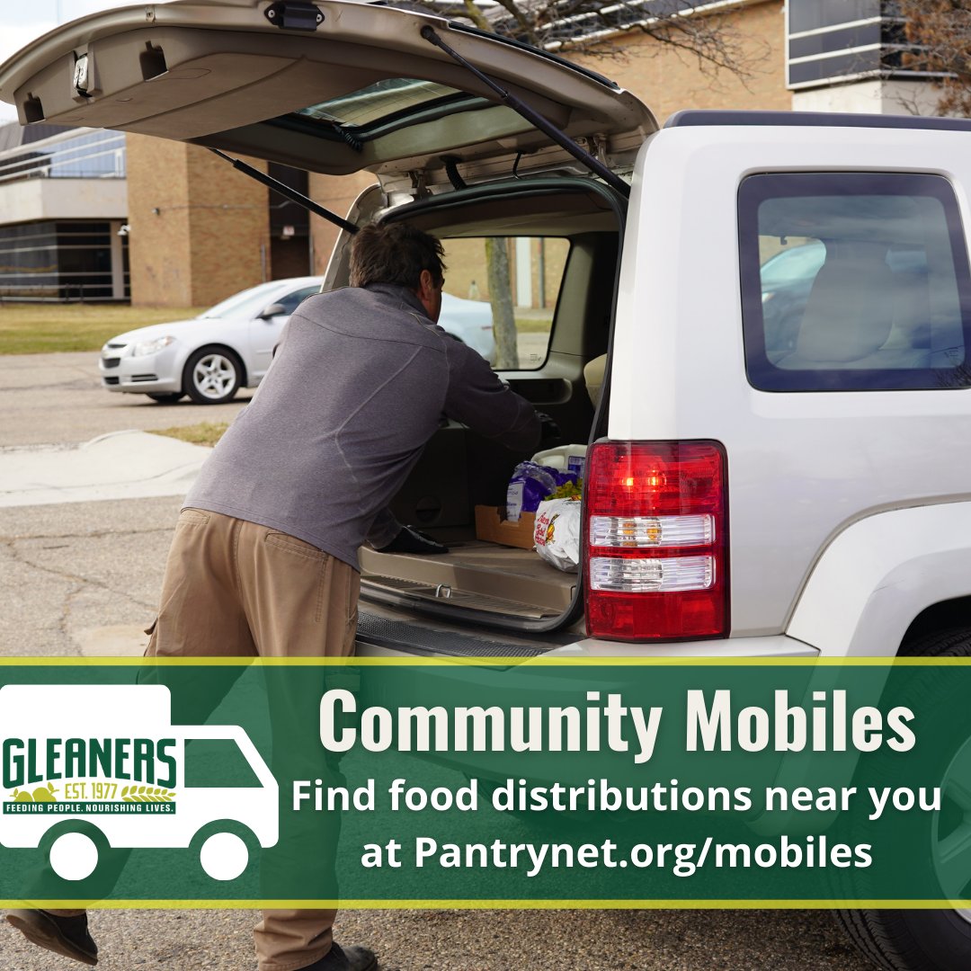 Happy Monday, friends! Gleaners is hosting drive-up food distributions per day Monday-Friday this week, while supplies lasts. Times and locations: bit.ly/3xaz0U1 Gleaners is an equal opportunity provider. #Gleaners #FoodBank #MobilePantry #FoodPantry 🍏🍇 🍑