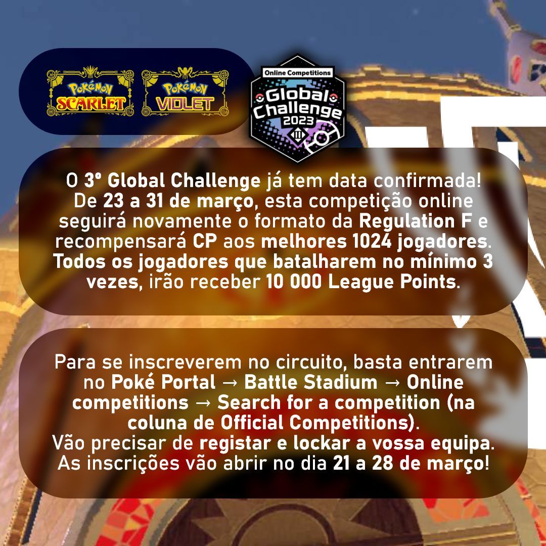 As inscrições para o 3º e último Global Challenge do ano começam já esta 5ª feira! 📝 
Que equipa vocês vão levar convosco? 🙈