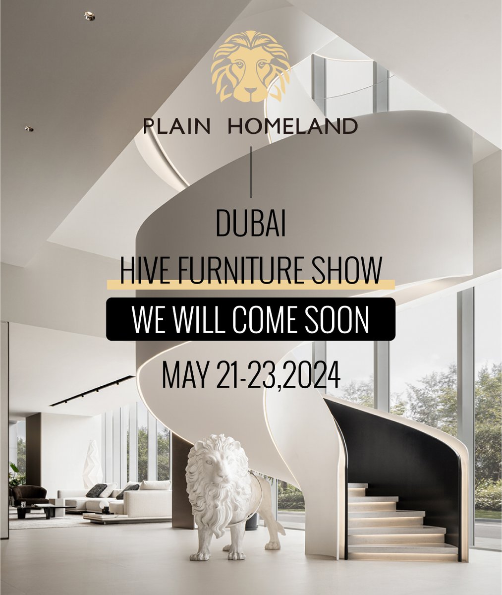 PLAINHOMELAND's tweet photo. PLAIN HOMELAND Debuts In DUBAI HIVE FURNITURE SHOW, See You Later!
🩷 MAY 21-23,2024
🩷 S4, HALL3 , EXPO CENTRE, SHARJAH, UAE  

Connect Us：
WhatsApp/Wechat:+86-18138527675

#dubai #furniture #modernfurniture #exhibition
#furniturefactory #furniturewholesale #furnituresupplier https://t.co/0qVhapVRPX