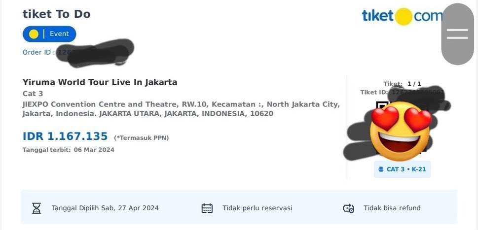 WTS Ticket Yiruma World Tour Live In Jakarta

🎫Cat 3 (3 Tix) : 1.135.000

✅Trusted
✅Ada Group Chat
✅Diurus Sampe Fisik

#wtb #wts #zonajajan #zonaba #zonauang #yiruma #yirumajakarta #yirumajkt