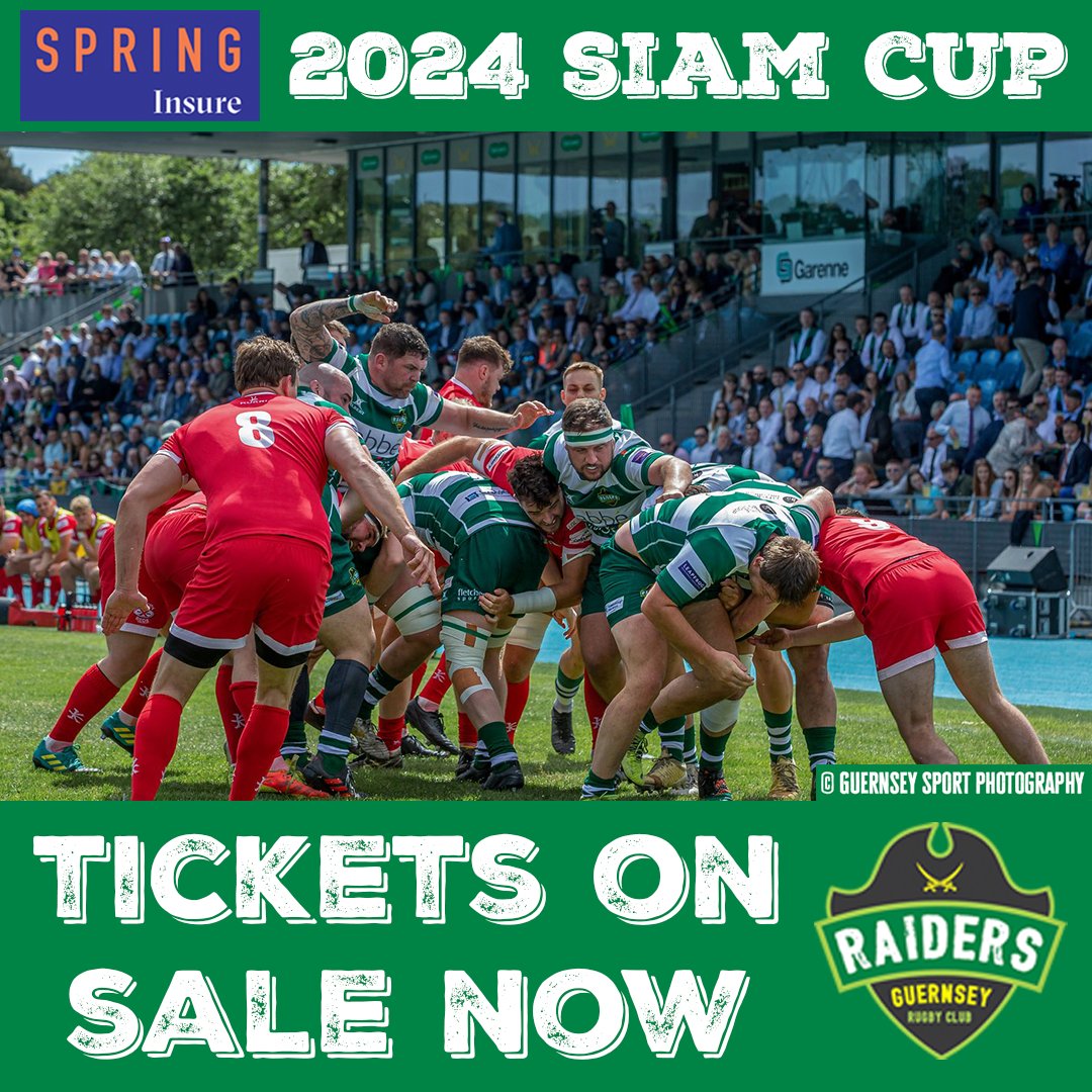 guernseyraiders's tweet photo. With under 50 days to go, Siam Cup tickets are now on sale! 🤩

🏆 | Spring Insure Siam Cup 
📅 | Saturday 4th May 2024
📍 | Footes Lane

🎫 | Tickets are for sale via Eventbrite, don't miss out they're selling fast. 

🔗| Get your tickets here: https://t.co/wnx1UdMAzN https://t.co/kT6jHXPuyM