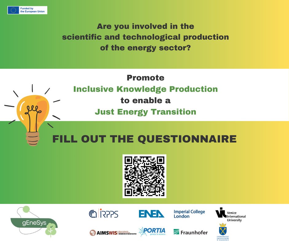 If you work on the scientific and technological production of the energy sector, participate in the genesys project survey. Help us understand the composition and internal dynamics of the energy system and promote a just energy transition. #energy #EnergyTransition