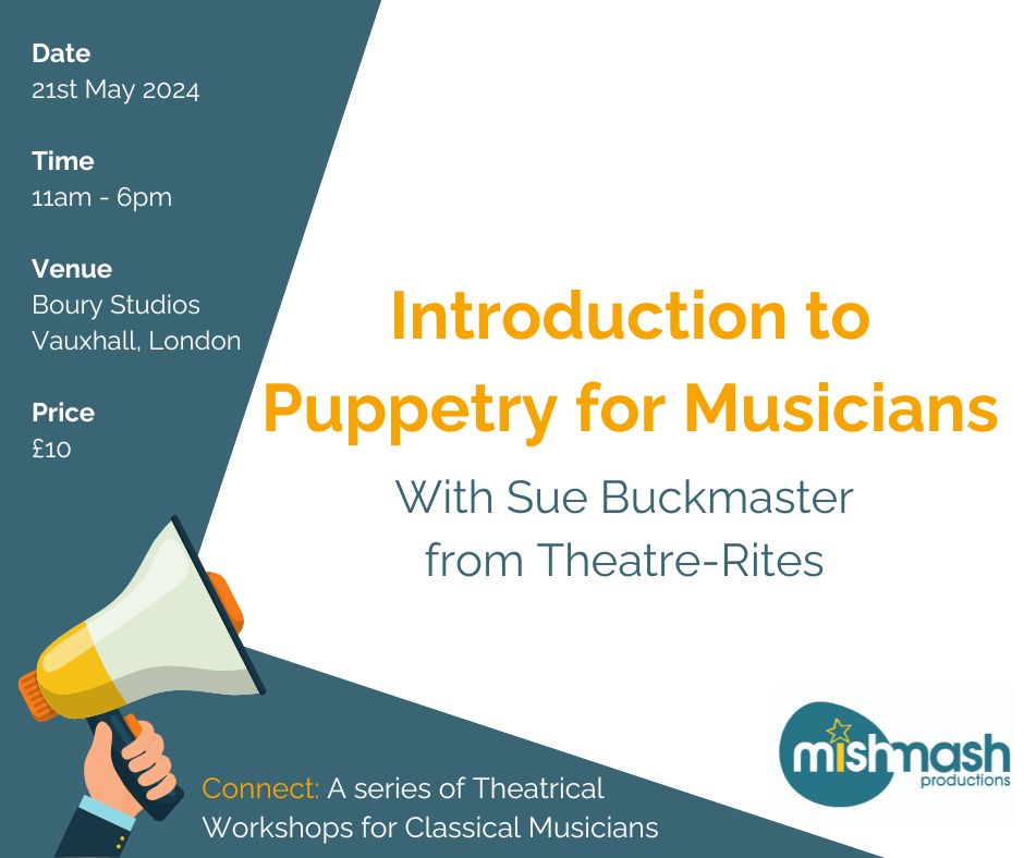 🚨Connect Workshop 1 🚨 Connect is a new series of theatrical workshops for professional musicians. We are delighted to have Sue Buckmaster from @TheatreRites conduct this first day-long workshop. Places are limited, follow the link below to book yours: eventbrite.co.uk/e/introduction…