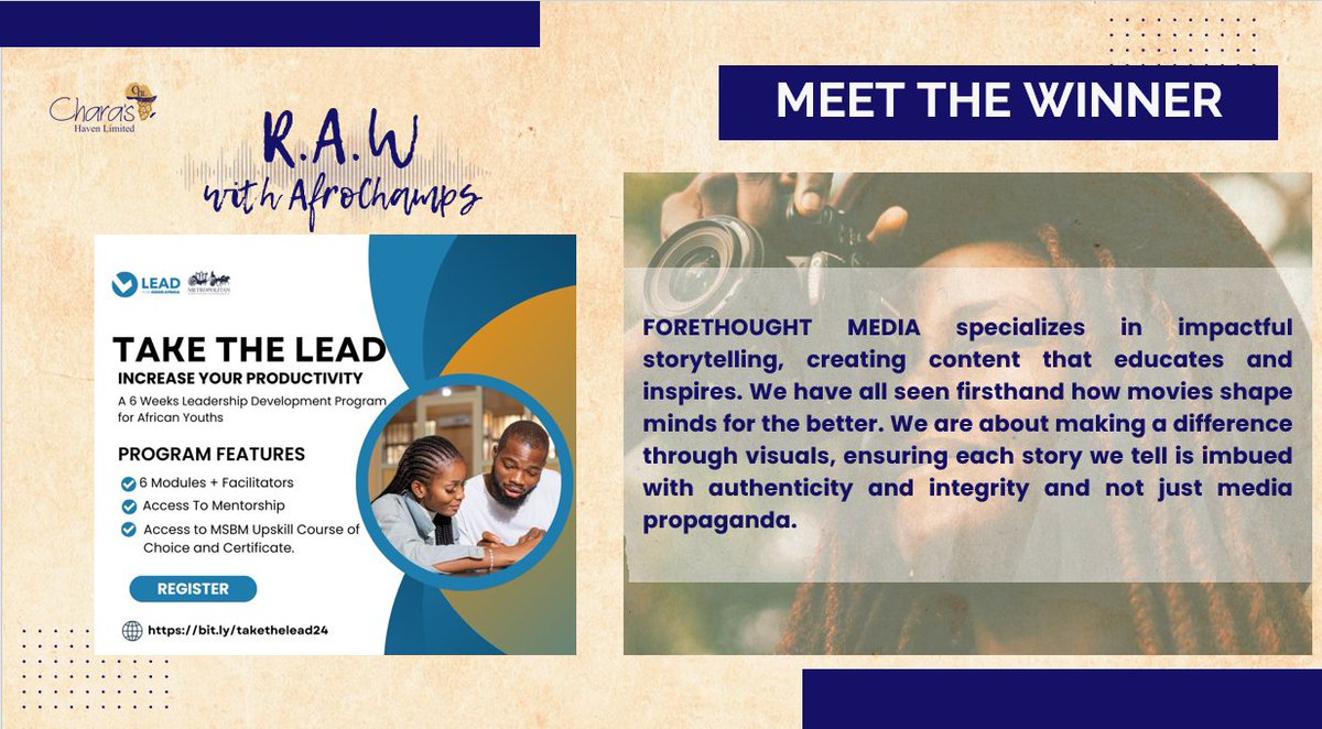 We extend our heartfelt congratulations to Christabel Nwabata of Forethought Media, who has been awarded our sponsorship ticket for the upcoming Leadership Development Program by Lead For Good Africa.

Here's to your success and Africa's continued prosperity!

#IWD2024
#CHLAfrica