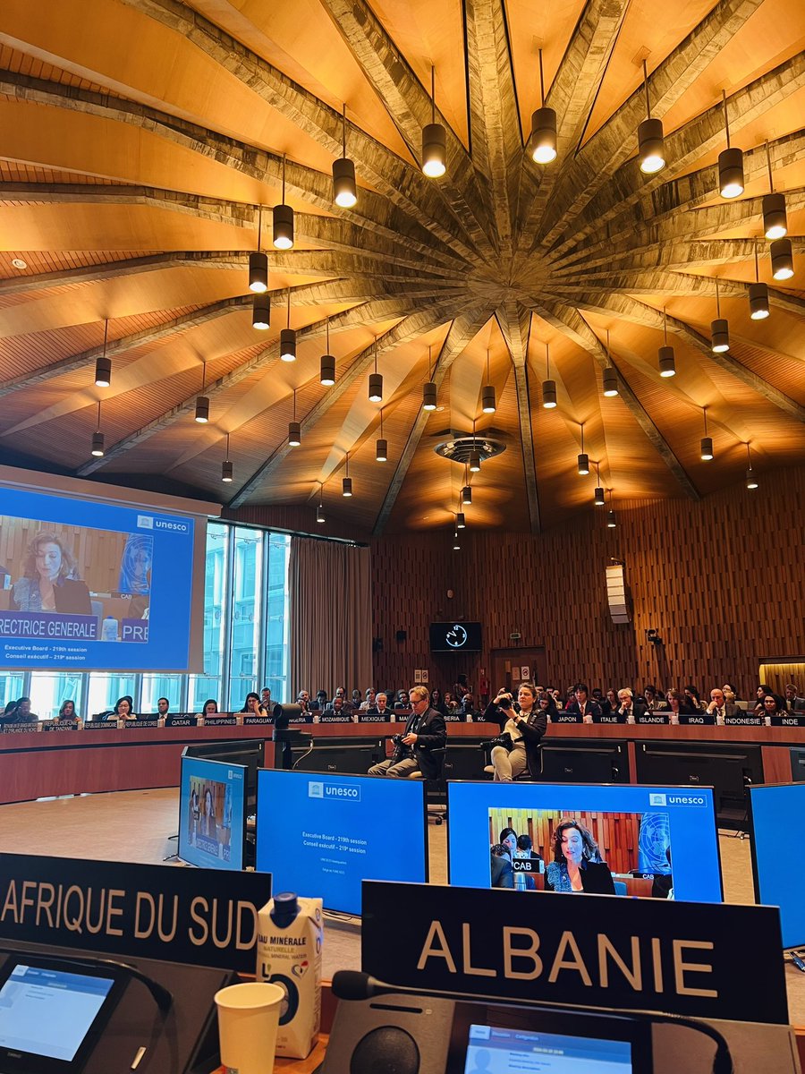 Opening of the 219th session of the Executive Board. Lots of work ahead until 27 March. As a newly elected member of the Board, Albania is determined to play an active and solutions-oriented role to ensure good governance, transparency, and accountability of the Organization.