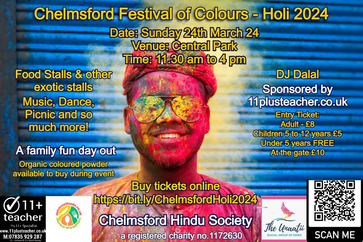 ChelmsfordHindu's tweet photo. *Don't forget to book your tickets* online *today*, the festival is next Sunday the 24th. *You don't want to miss being part of the most happening event of the year!*
Link to tickets online is here https://t.co/sHXwqXEBqK https://t.co/51LpzmhVhw