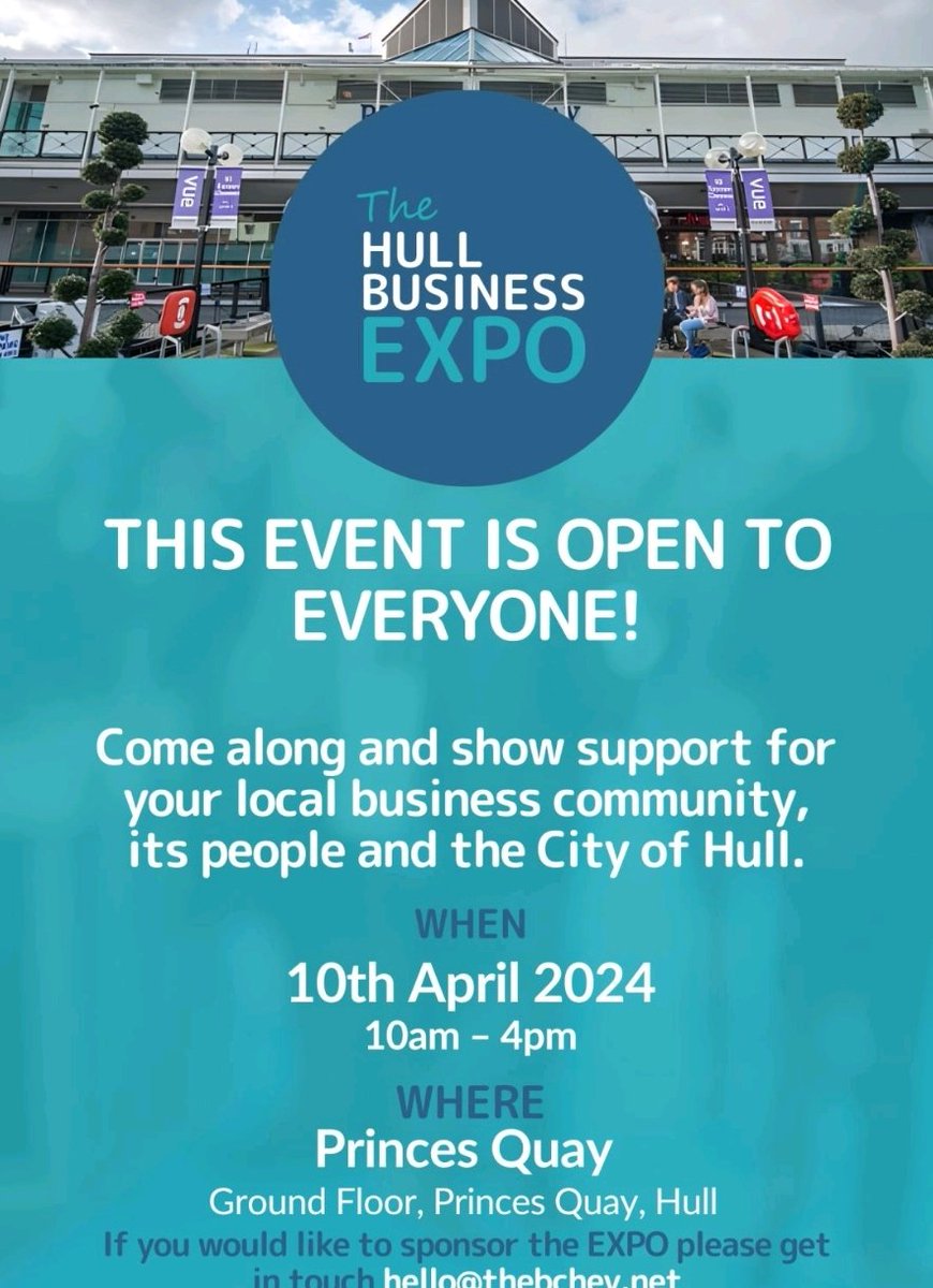 The Hull Business Expo is quickly creeping up on us Join us on 10th April fro. 10 am at @PrincesQuayHull event space to support over 60 exhibitors. #HullBizExpo #supportlocal #Hull #BusinessNews