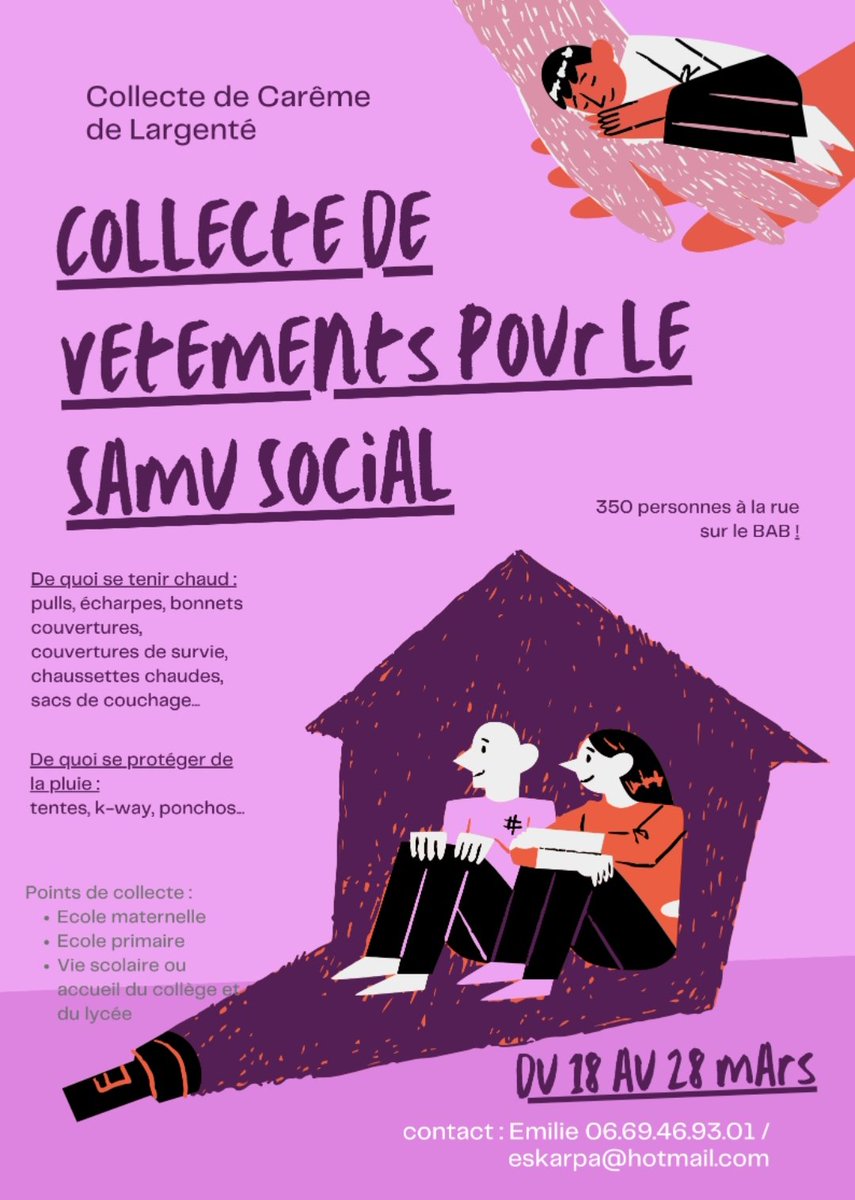 A Largentė, collecte de carême au profit du Samu Social.