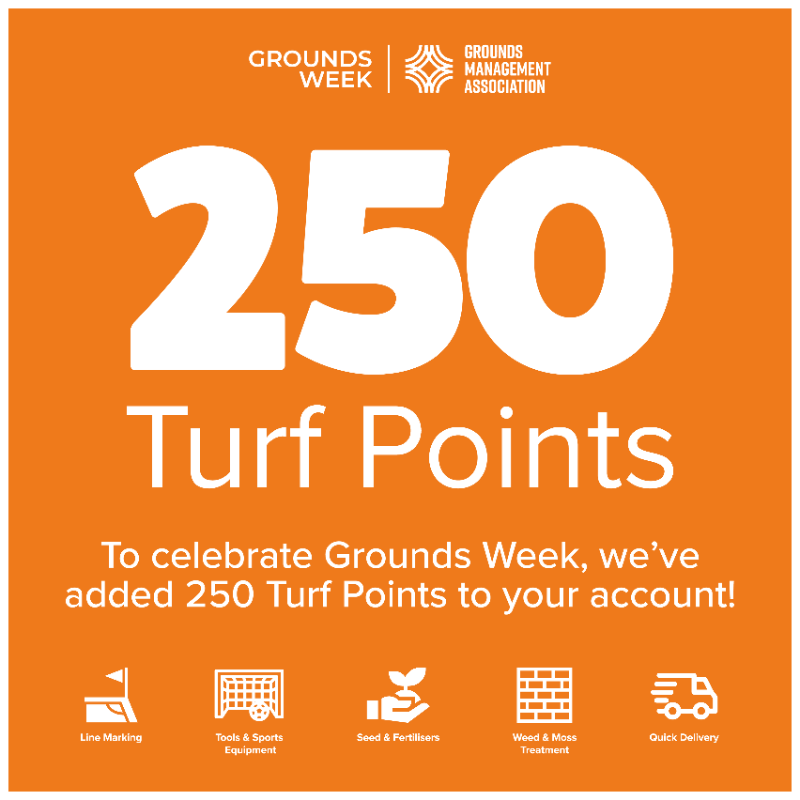 TotalAmenity's tweet photo. #GroundsWeek is Here! 🌱

As the campaign celebrates its fourth year, we want to do our part to support turf care professionals and volunteers in the UK.

To celebrate Grounds Week we have added 250 Turf Points to your account!

To learn more and redeem your points, click here 👏