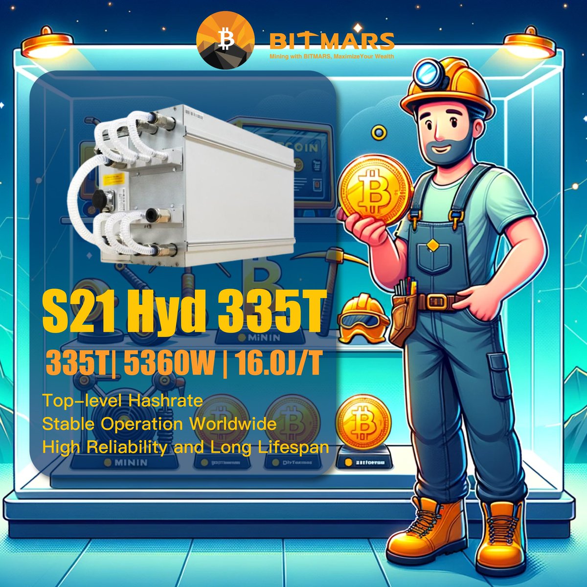 BITMARSGroup's tweet photo. 🌟 Today's Top Pick: S21 HYD 335T! 🚀
✅Unleash the power of next-gen mining! Experience unparalleled efficiency and performance. Don't miss this game-changer in the crypto world! 💥
#minier #bitcoinminer #BTC #cryptocrash #asic #antminer #bitmian https://t.co/RMRP1geo4i