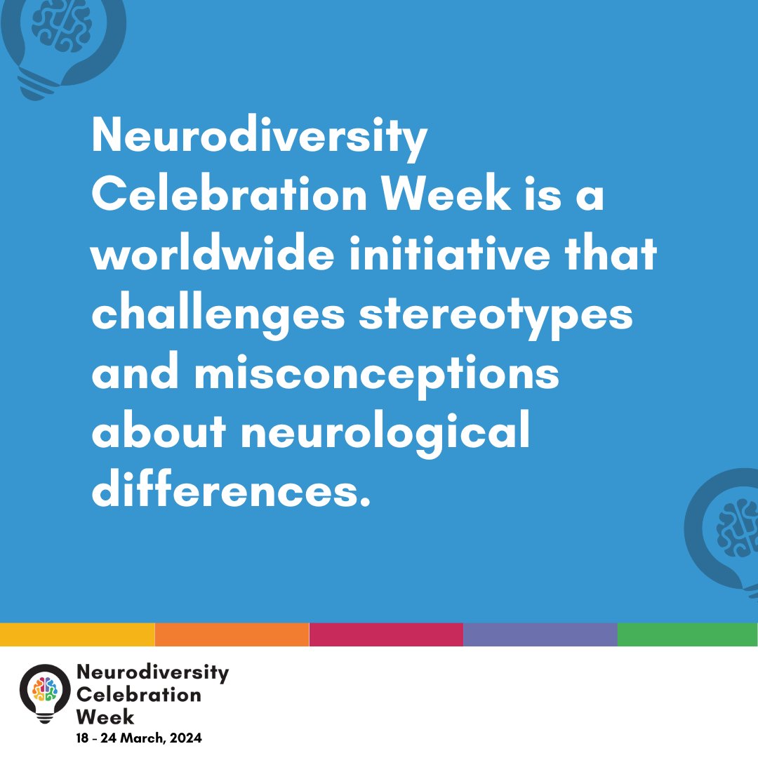 It’s #NeurodiversityCelebrationWeek! Neurodiversity Celebration Week is a worldwide initiative that challenges stereotypes and misconceptions about neurological differences. Find out more here neurodiversityweek.com/#Neurodiversit…