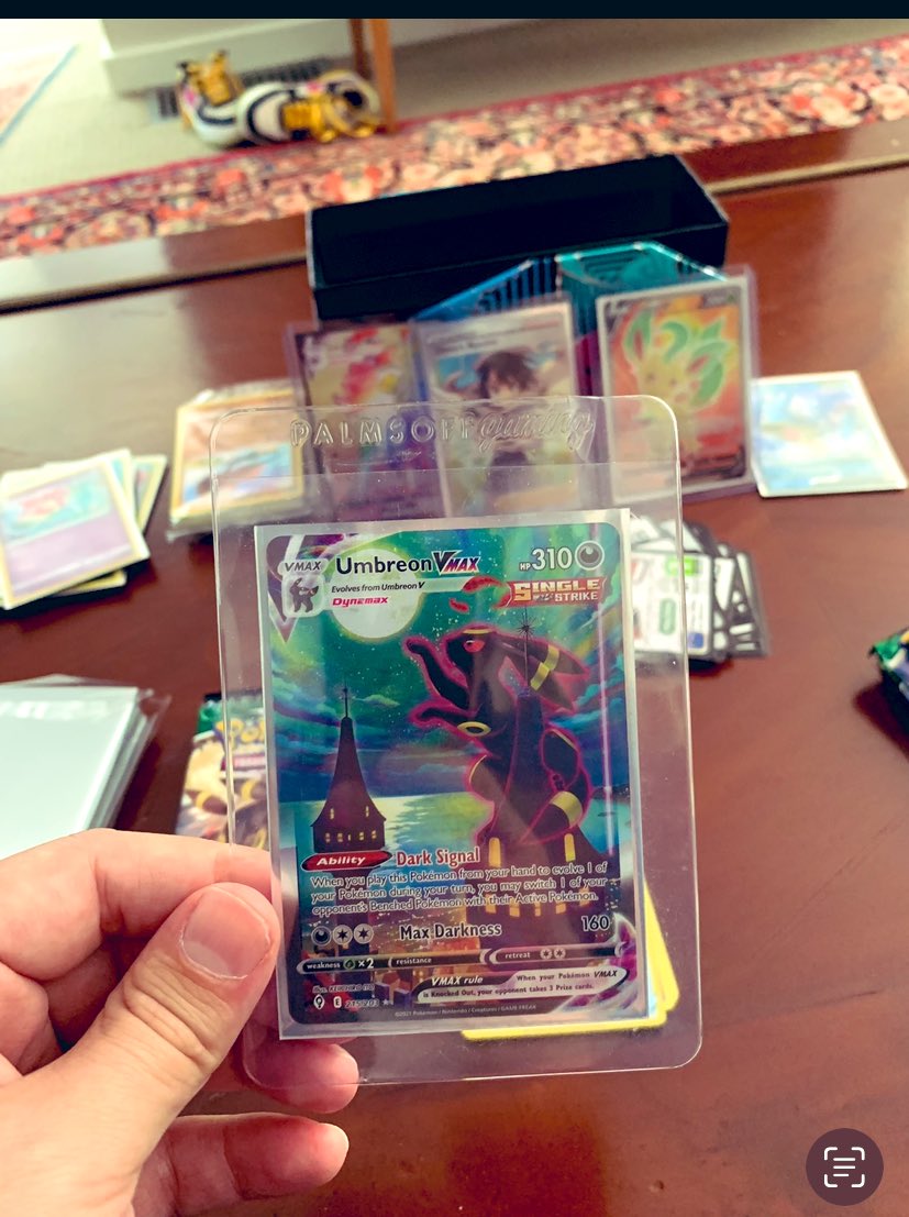 My last ever opening of Evolving Skies was the one where we finally made it! Straight to the Moonbreon! 🚀 🌙 

Had such luck opening cards at my in-laws house ❤️ 

- happened circa end of 2022

#pokemon #pokemontcg #pokemonart #PokemonDay2024