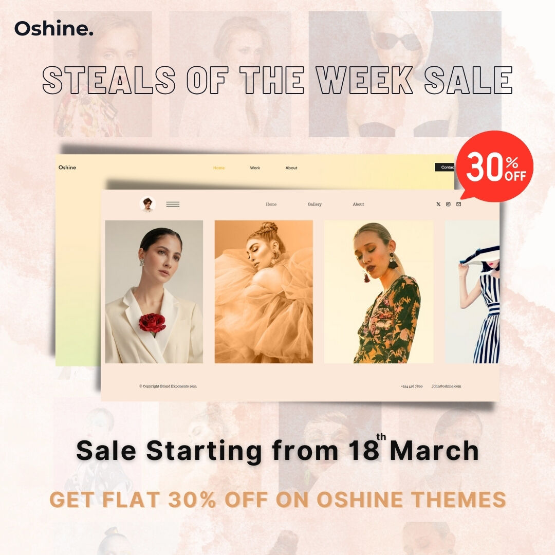 brandexponents's tweet photo. 🌟 Steals of the Week Sale Alert! 🌟

This week, we're thrilled to offer an exclusive deal that will elevate your website to new heights! Get ready to unleash your creativity with the Oshine - Multipurpose Creative WordPress Theme, now at an incredible 30% OFF for one week only! https://t.co/7chKaP4BkH