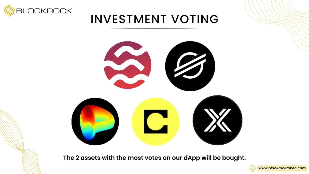 The Community has to decide 📢 Which assets should we buy? 1. $SEI 2. $XLM 3. $CRV 4. $CELO 5. $IMX The asset with the Most Votes on our dApp will be bought. DApp Voting 👉 dapp.blockrocktoken.com