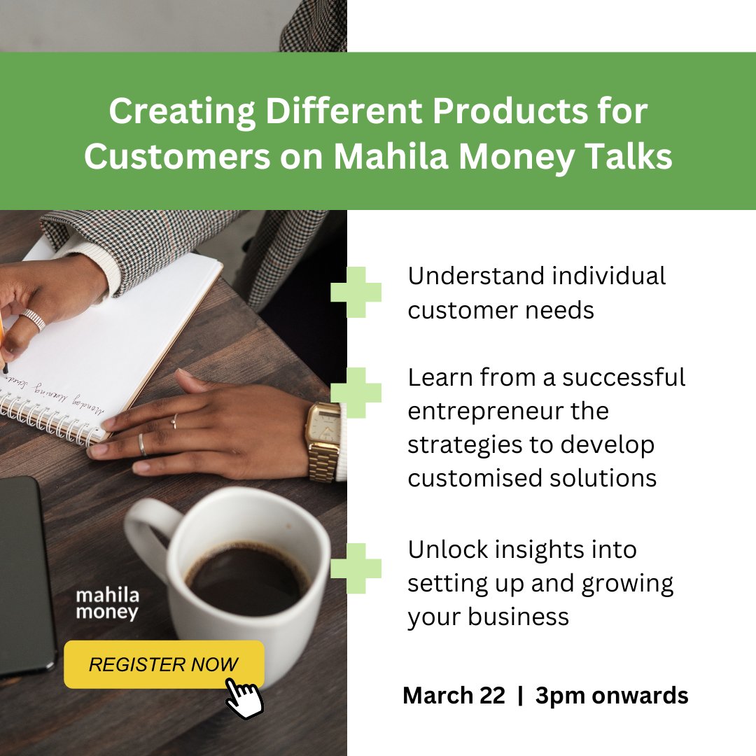 Learn how businesses thrive by embracing versatility and addressing the diverse needs of customers from Ketki Nawathe at Mahila Money Talks: 📅 22nd Mar ⏰ 3-3:30 PM 📲 Mahila Money app Register to join 👉 lnkd.in/dBSWDSb4 #women #womeninbusiness #womenentrepreneurs
