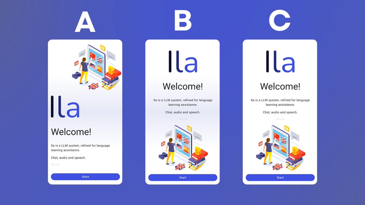 A, B or C?
ila-ai.com - mobile welcome screen

#indiehackers #buildinpublic