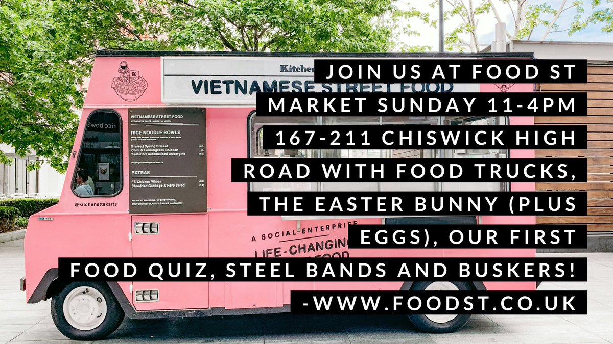 London’s newest food market is parking up on Chiswick High Road, this Sunday, with more family entertainment than you can shake a stick at AND independent street food from 30 local businesses! Ps RT and visit FoodSt.co.uk