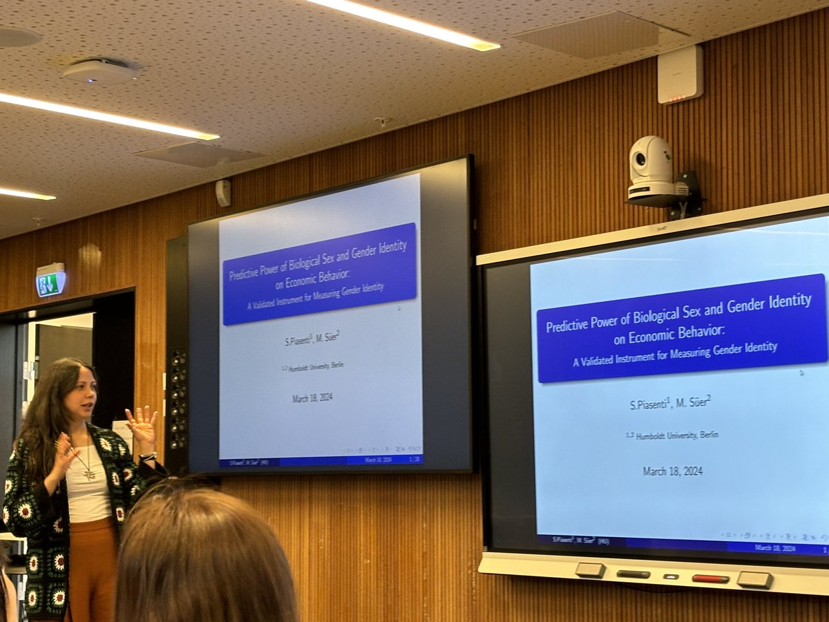 Siri Isaksson (@dorotheafrenkel) on Twitter photo Müge Süer presenting new work on gender identity vs. biological gender at the Bergen-Berlin workshop organized jointly by <a href="/TheChoiceLab/">FAIR-The Choice Lab</a> 🥳🥳 Müge Süer presenting new work on gender identity vs. biological gender at the Bergen-Berlin workshop organized jointly by <a href="/TheChoiceLab/">FAIR-The Choice Lab</a> 🥳🥳