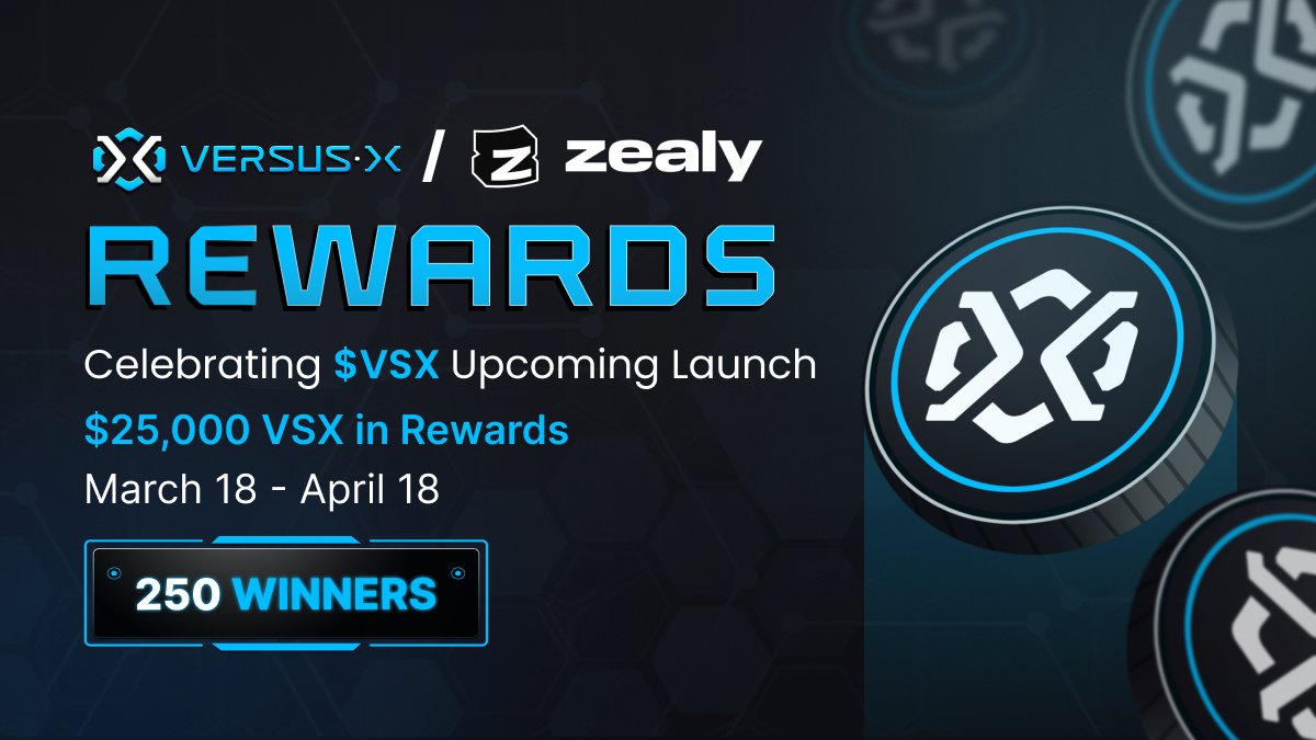 $25K $VSX AIRDROP 🪂

To celebrate our upcoming token launch, we're hosting the first $VSX airdrop comp!

⌛️ 1 Month 
🏆 250 Winners
🚀 $25k worth of $VSX

Join our Zealy Campaign for a slice of the action - zealy.io/cw/versus-x