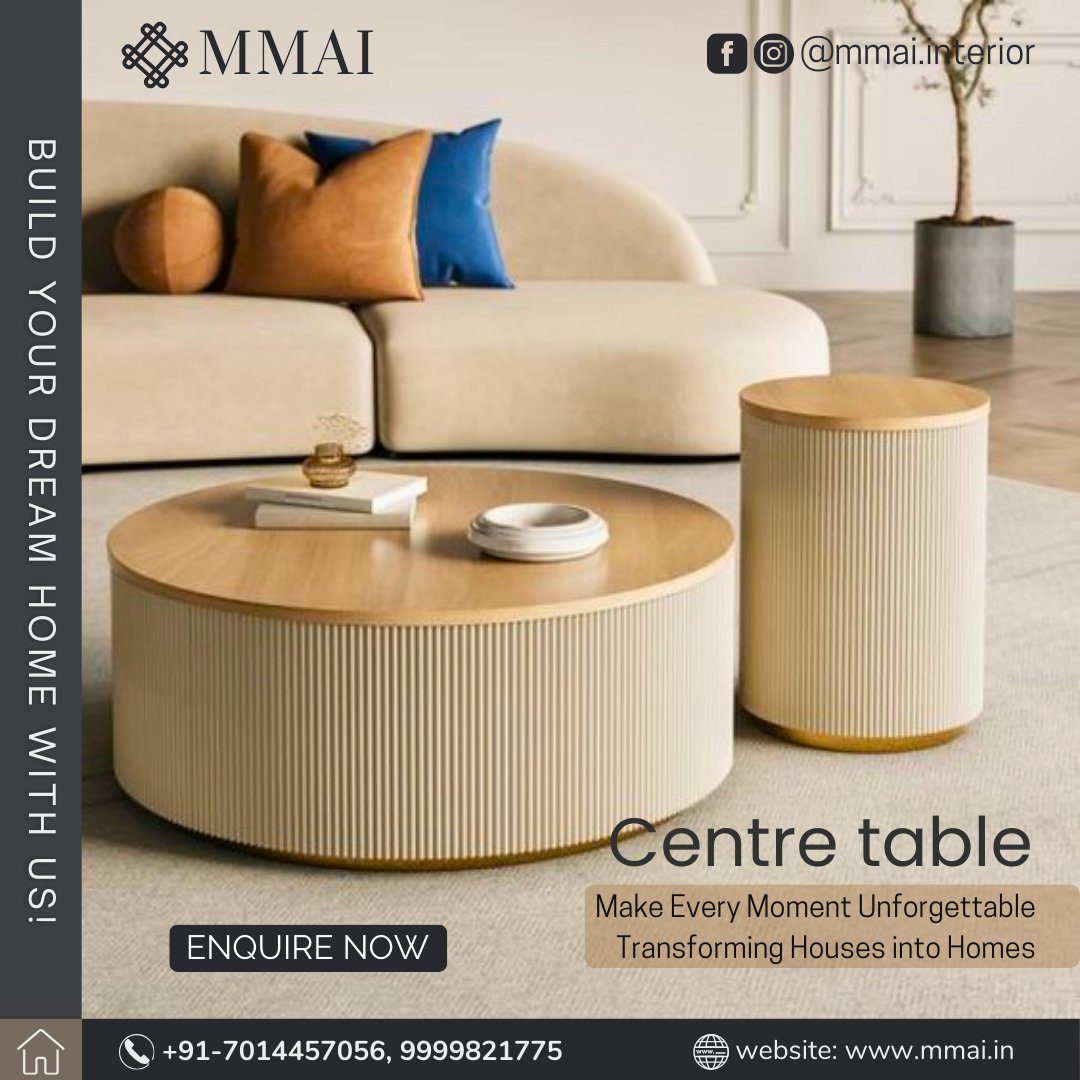 mmaiinterior's tweet photo. Elevate your living space with our meticulously crafted centre tables, designed to bring both style and functionality to your home.
#MaheshwariModular #InteriorDesign #CentreTables #HomeDecor https://t.co/MZkMbPfHqy