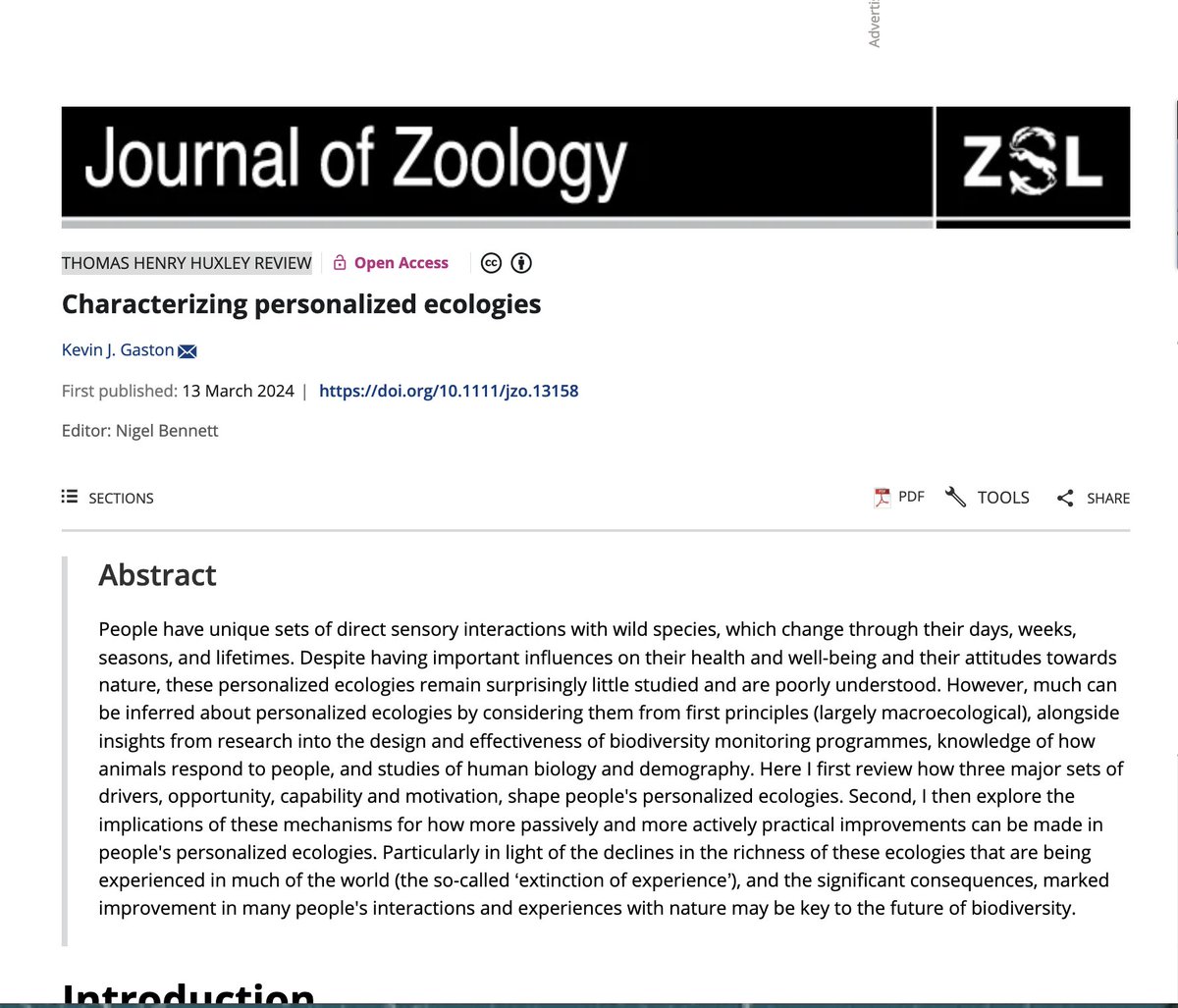 RENEW (@renew_nature) on Twitter photo “The <a href="/OfficialZSL/">ZSL</a> Huxley Review "annually invites a distinguished researcher who has made a major contribution to #zoological science to write the review."
In this review, RENEW Co-Director, <a href="/KevinJGaston/">Kevin J. Gaston</a> characterises our personalised ecologies. “
…lpublications.onlinelibrary.wiley.com/doi/full/10.11… “The <a href="/OfficialZSL/">ZSL</a> Huxley Review "annually invites a distinguished researcher who has made a major contribution to #zoological science to write the review."
In this review, RENEW Co-Director, <a href="/KevinJGaston/">Kevin J. Gaston</a> characterises our personalised ecologies. “
…lpublications.onlinelibrary.wiley.com/doi/full/10.11…