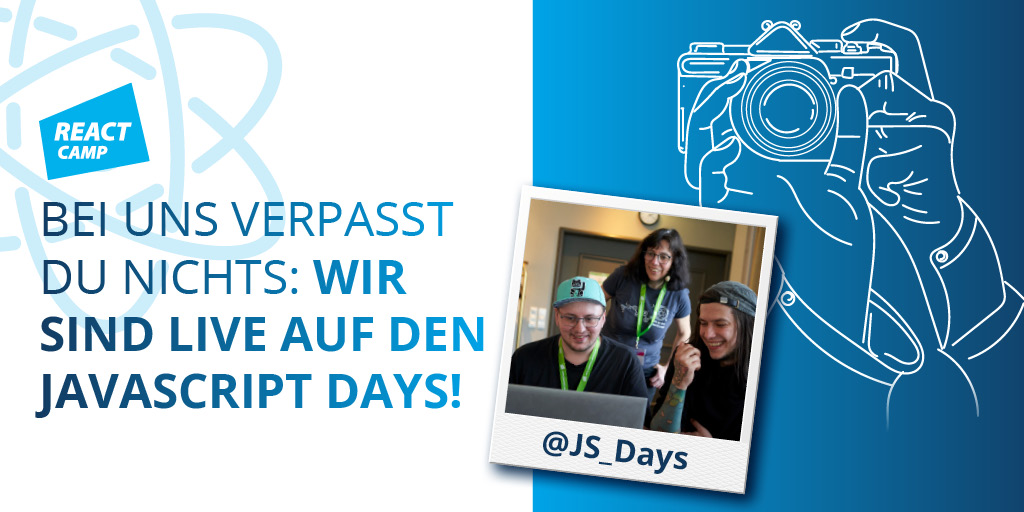 camp_react's tweet image. 🌟 Die JavaScript Days in München sind in vollem Gange! 🚀 Tauche ein in eine Welt voller spannender Workshops zu Angular, JavaScript, HTML & CSS und React.
Und wir sind mittendrin! 🔥 Folge dem @jsdays Kanal, um alles live mitzuerleben!