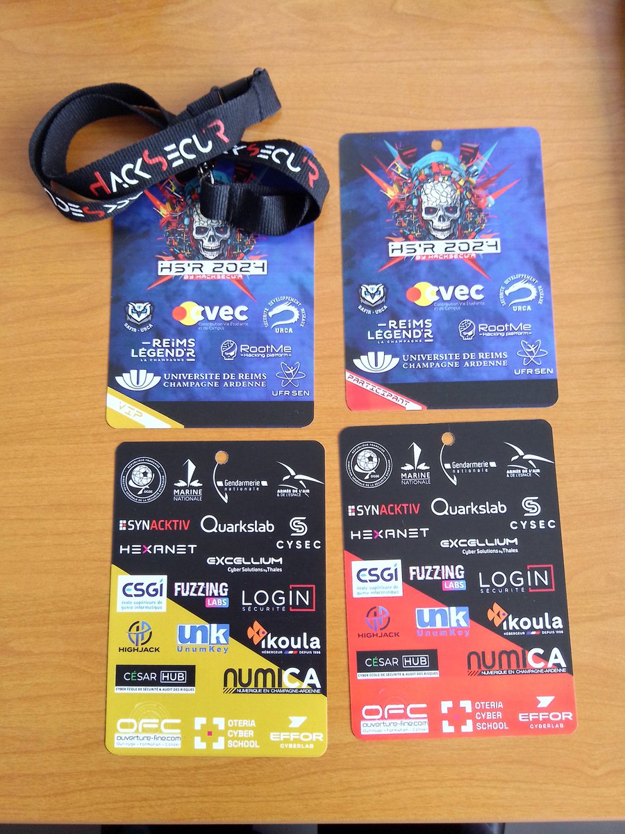 hacksecur_'s tweet image. Les badges pour le #hsr2024 sont arrivés @universitereims @SCIENCES_URCA @MasterRT_Reims