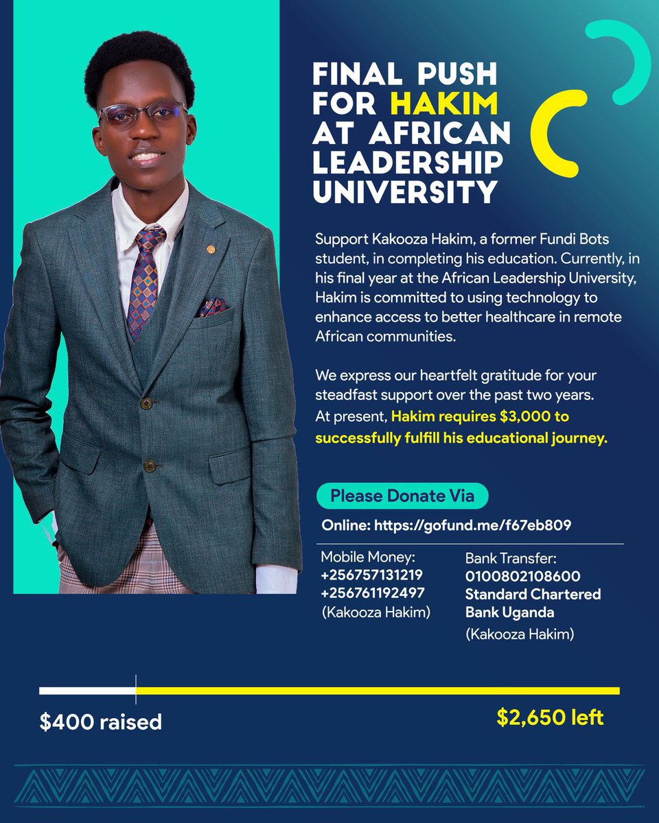 Hello Friends: Here is some fundraiser update: We have so far raised $400 Go Fund Me: $175 Cash: $150 Mobile money: $75 our ultimate target is to raise $1100 before 22nd March. I kindly request for your support. gofund.me/7d3e9e25
