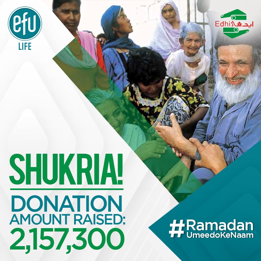 Your effort and relentless support for #RamadanUmeedoKeNaam has helped Edhi Foundation to continue serving the society and stand with the people in hardest of time! #EFULife #EdhiFoundation #Ramadan2024