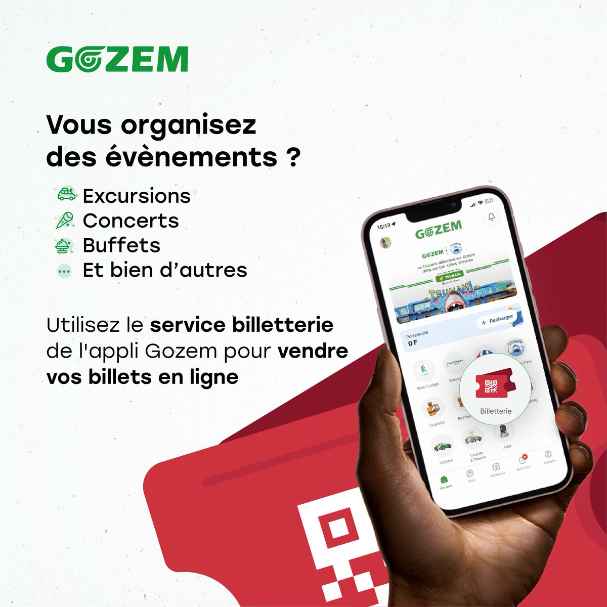 GozemGA's tweet photo. 🎟️ Annonce spéciale pour tous les organisateurs d'événements ! 🎟️

Nous sommes ravis de vous informer que vous pouvez utiliser le service de billetterie de l'application Gozem pour vendre vos billets en ligne ! 🎟️📲

#GozemGabon
#SuperApp
#Billetterie
#CmBarbu https://t.co/Lfmv2l2aPI