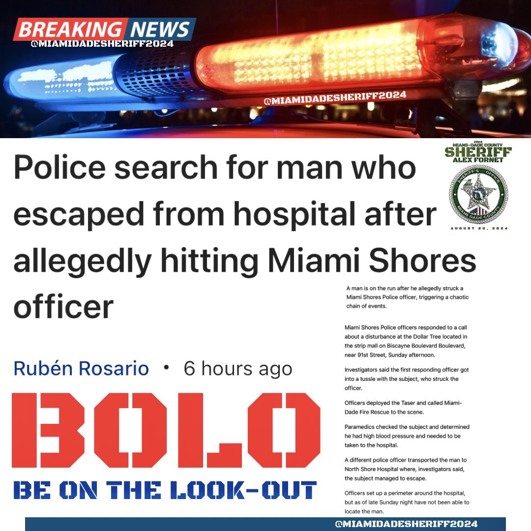 wsvn.com/news/local/mia… #ESCAPEDMIAMI #FUGITIVE #FUGITIVESMIAMIDADE #FUGITIVEMIAMI #MIAMISHORES #POLICEOFFICERSMIAMI #POLICENEEDYOURHELP #CRIMESTOPPERS #PUBLICSAFETYMIAMIDADE #QUALITYOFLIFEMIAMI #WEWILLFINDYOU #BADGUYSMIAMI #MIAMIMOSTWANTED #VIOLENTCRIMEMIAMI #SHERIFF