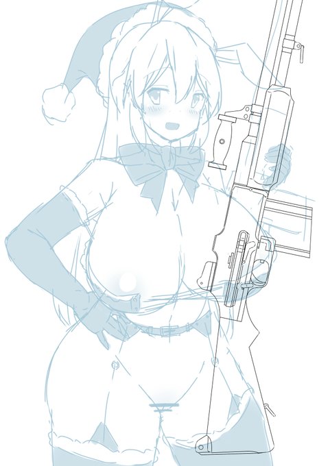 去年のクリスマスのラフ。せっかく描いたBARがほとんど乳で隠れてしまった悲しみ。構図は計画的に。 