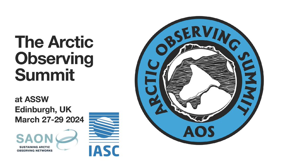 🧐 Are you attending the #ArcticObservingSummit #AOS2024 in Edinburgh later this month, and interested in #OceanObserving? Join the session ‘Co-designing a pan-Arctic ocean observing alliance’, which will be held 13:30-18:00 on 28 March (room Nelson) ⏳✍️ bit.ly/49TqcUX