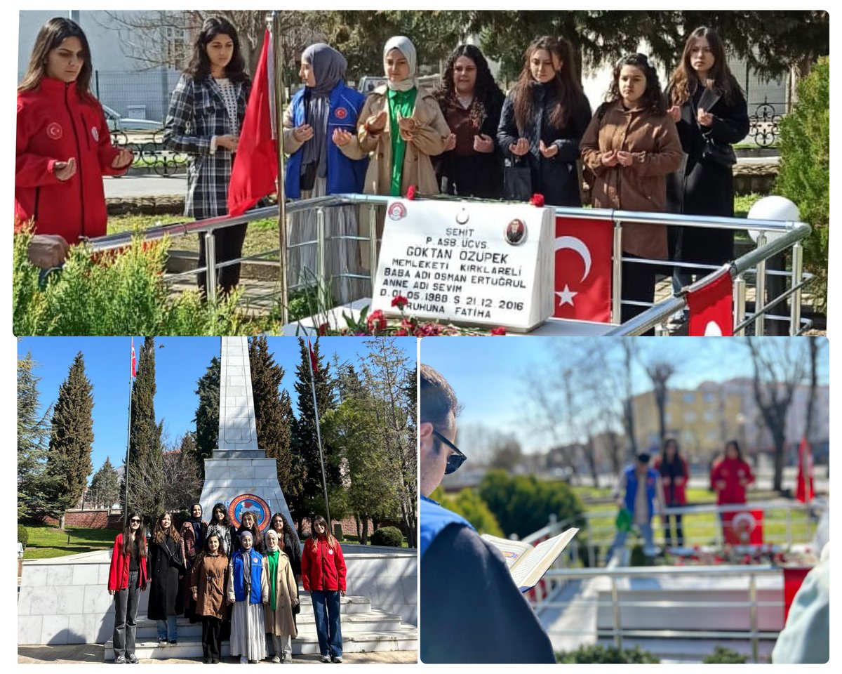 Evlad-ı Fatihan Yurt Müdürlüğü öğrencilerimiz Kırklareli Gençlik Merkezi ile birlikte 18 Mart Çanakkale Zaferi’nin 109. yıl dönümünde, şehitlerimizi saygıyla ve minnetle anmak için Kırklareli Şehitliğini ziyaret etti.