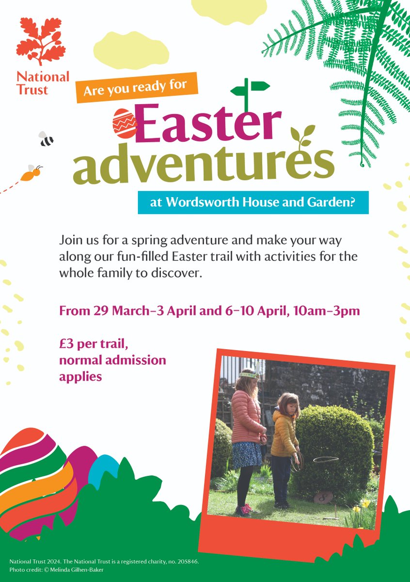 Are you looking for a family springtime adventure this Easter? Join the Easter trail at Wordsworth House and Garden. Take part in 10 themed activities as you play among the tulips and daffodils and through the many interactive rooms in the house. Visit: bit.ly/3k1TknZ