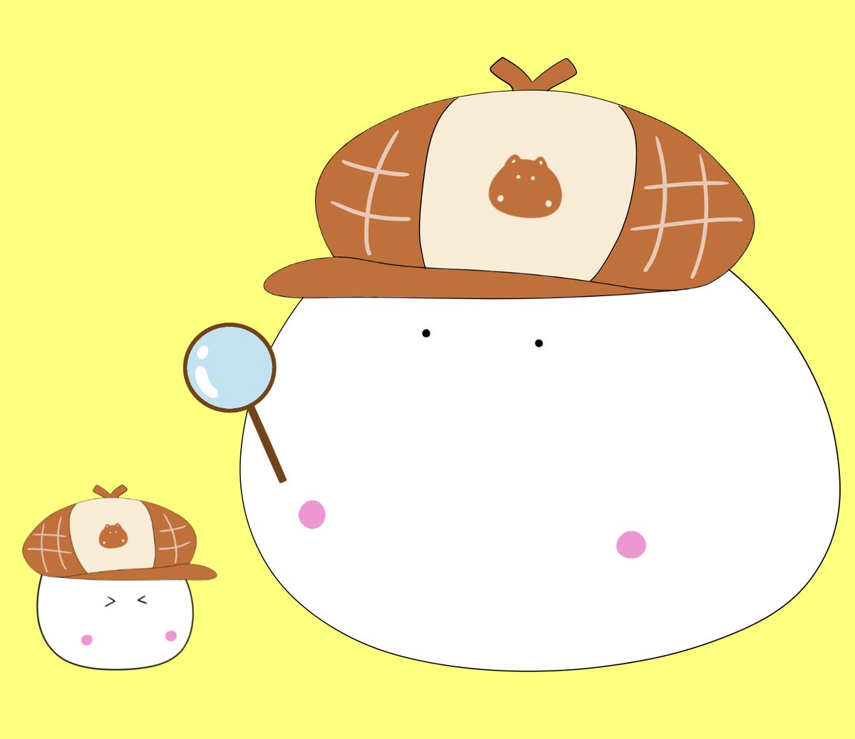 simple background hat holding food no humans > < yellow background  illustration images