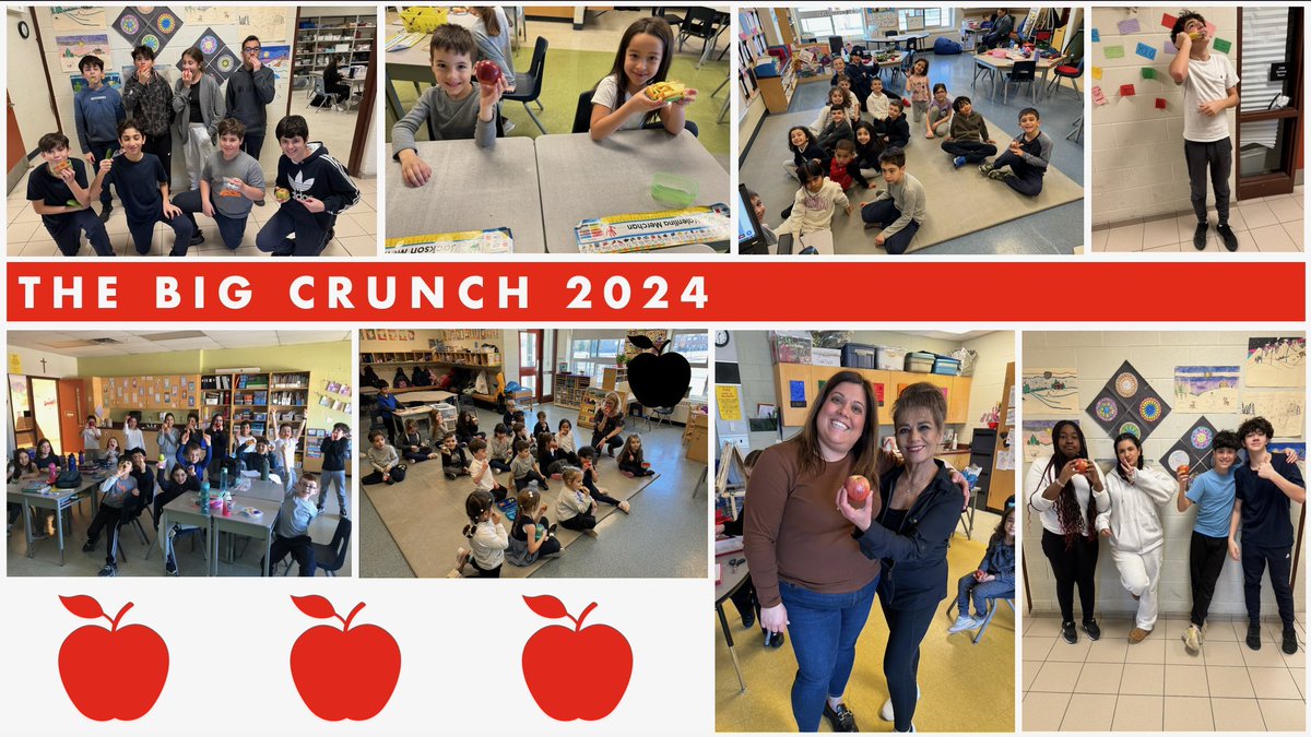 Enjoying the Great Big Crunch @StVeronicaCES @YCDSB while promoting our Healthy Schools campaign 🍎💫🌟✨