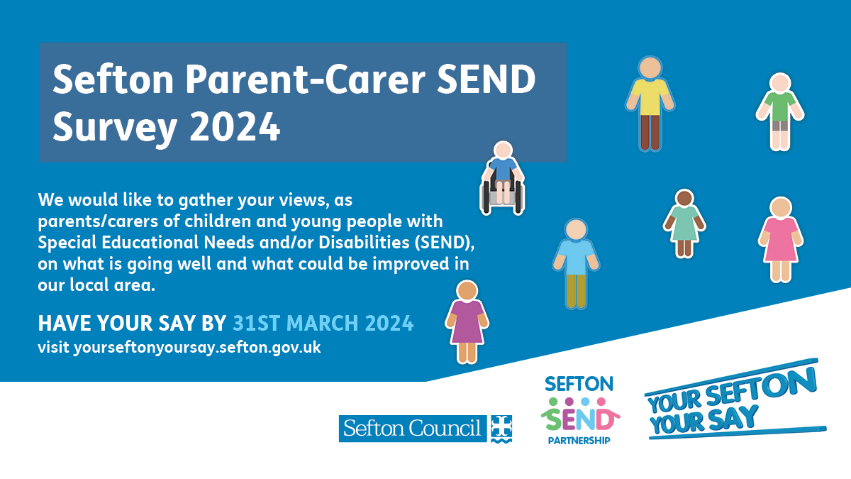 The SEND Parent & Carer Survey 2024 is now live until the end of March. Please click the below link for more information yourseftonyoursay.sefton.gov.uk/business-intel…