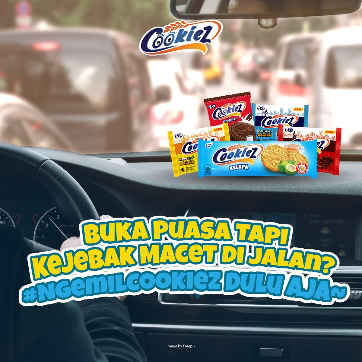 CookiezOt's tweet photo. Udah waktunya buka puasa tapi kejebak macet di jalan? Tenang aja ada Cookiez cemilan bergizi yang bisa kamu bawa ke mana-mana~

#PecahhhinAja #GaringnyaPecah #CookiezOT #BikinPecahSuasana https://t.co/dNPqQecbJQ