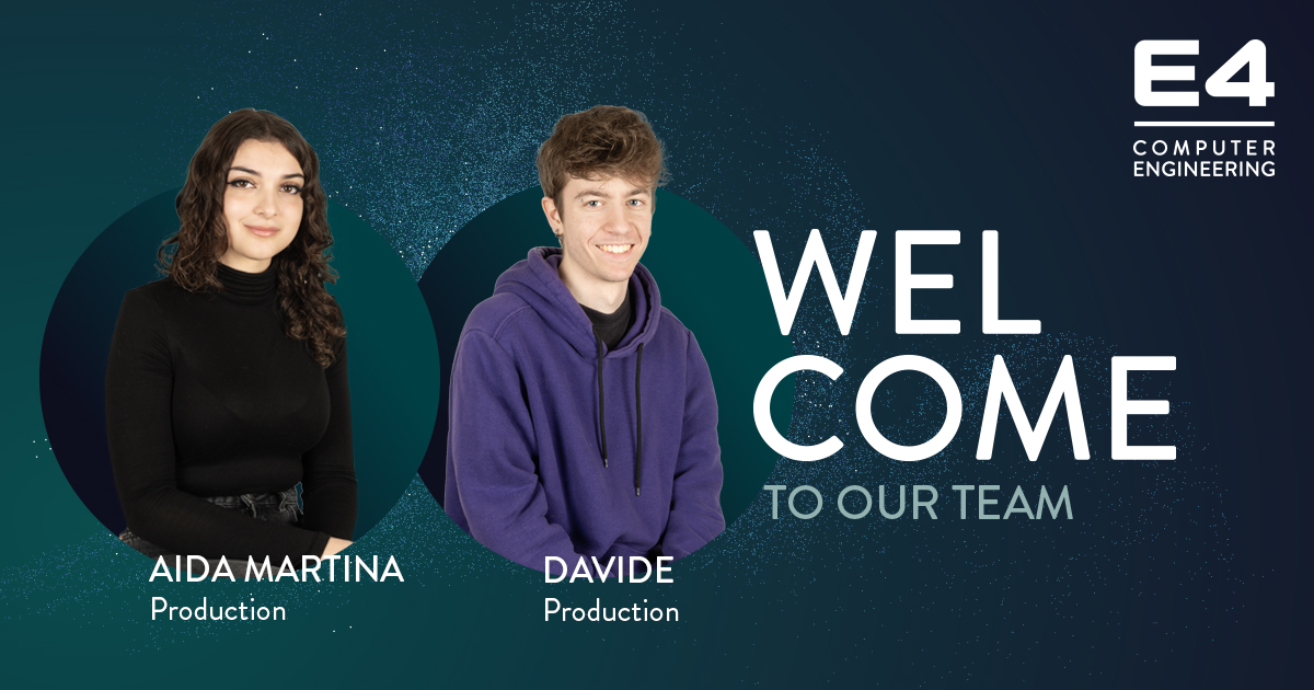 We welcome Aida Martina Bonvicini and Davide Venturelli, who joined our production team.  Welcome on board Aida Martina and Davide! 🙂 Visit our Team page: lnkd.in/dY5PSQrb #E4ComputerEngineering #E4Team #HPC