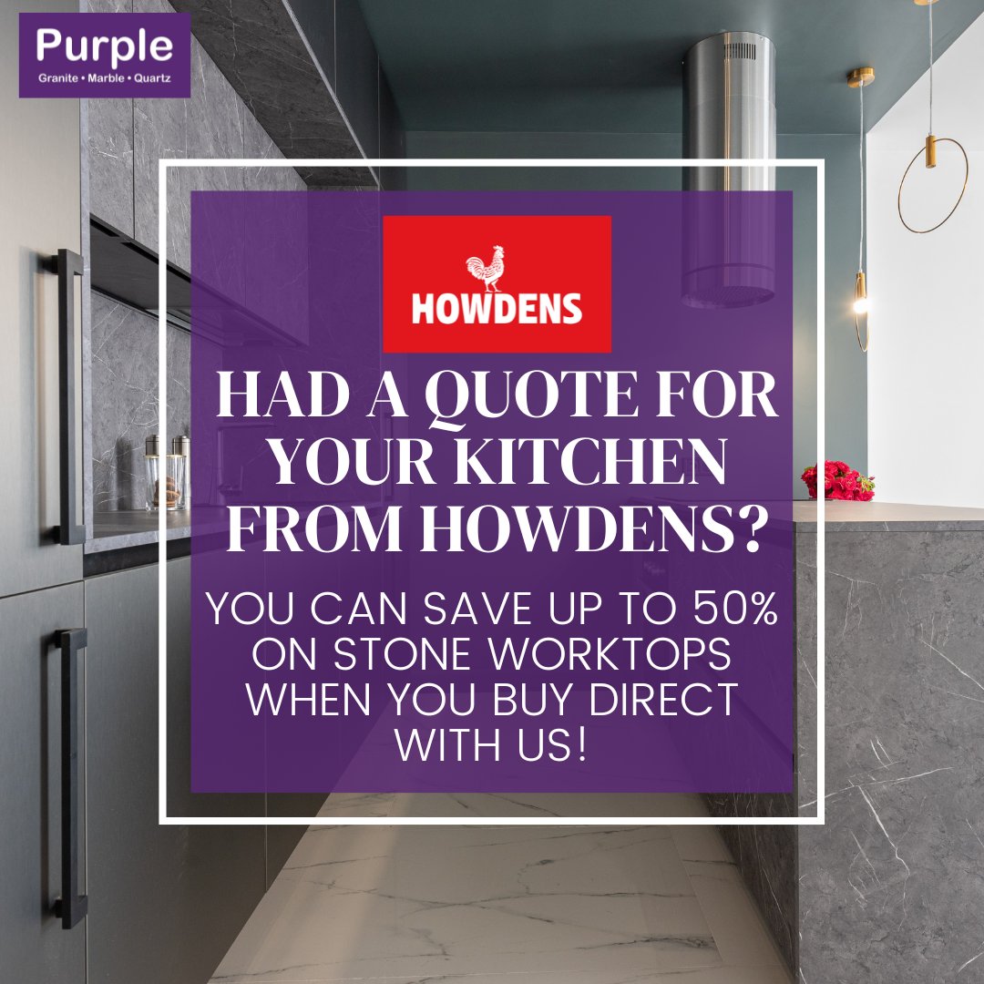 Have you received a kitchen quote from Howdens?

Did you know when you opt to source your stone worktops directly from Purple, you open the door to incredible savings of up to 50%. 

#howdens #howdenskitchen #kitchenworktops #kitchendesign