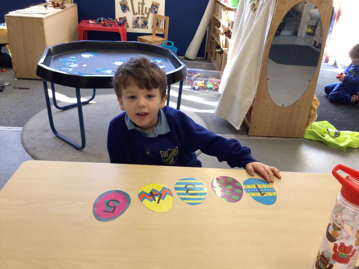 We are busy sequencing numbered Easter eggs.