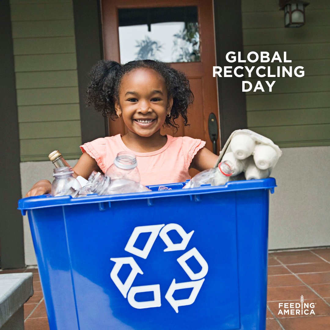Global Recycling Day reminds us to recycle and help preserve our environment and natural resources, which are vital for food production. ♻️ At Feeding America, we help reduce waste by rescuing food that would otherwise get thrown away. Learn more: bit.ly/3rsH2ZN