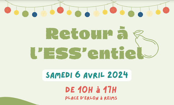 Chaire Économie sociale et Solidaire de l'URCA 📢 (@chess_urca) on Twitter photo 📢Retour à l’ESS’entiel
Le projet des « 4ESS’poires » vise à la sensibilisation & la découverte de l'ESS
🗓️06/04/2024 ⌚️10h-17h
📍Place d’Erlon à <a href="/VilledeReims/">Ville de Reims</a>
Programme: jeu de plateau géant, stands, tombola...
Affiche: univ-reims.fr/chaireess/medi…
+d'infos: univ-reims.fr/chaireess/form… 📢Retour à l’ESS’entiel
Le projet des « 4ESS’poires » vise à la sensibilisation & la découverte de l'ESS
🗓️06/04/2024 ⌚️10h-17h
📍Place d’Erlon à <a href="/VilledeReims/">Ville de Reims</a>
Programme: jeu de plateau géant, stands, tombola...
Affiche: univ-reims.fr/chaireess/medi…
+d'infos: univ-reims.fr/chaireess/form…