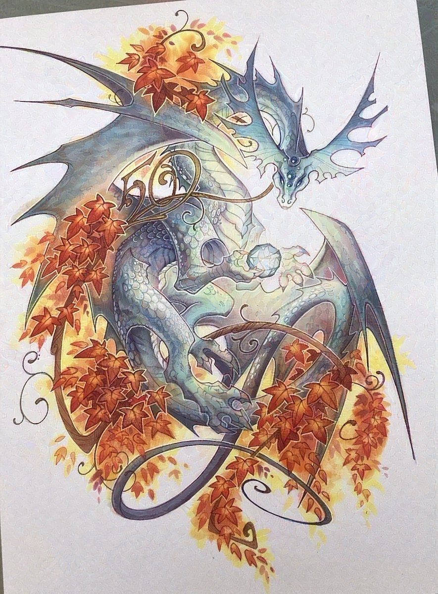 Working on a commissioned dragon