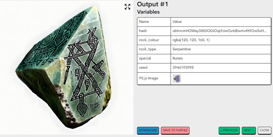 <a href="/ExilesProject22/">Exiles Project</a> Time to drop a long-form collection on Ethereum! This is:

"Rock On"

It's like EtherRocks but better 😆🪨

Will anyone manage to mint a rare Slothby?

Images here are some of my outputs from testing, what you will get no one know, not even myself!

emprops.ai/projects/rock-…